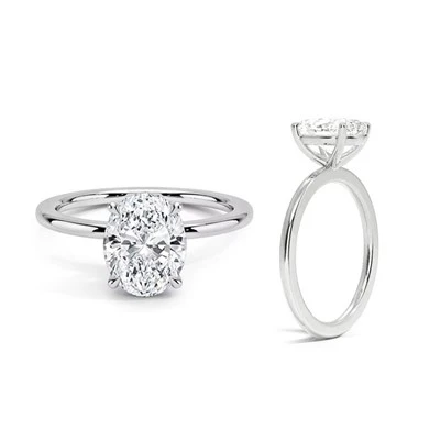 Anello ovale in moissanite in argento 925