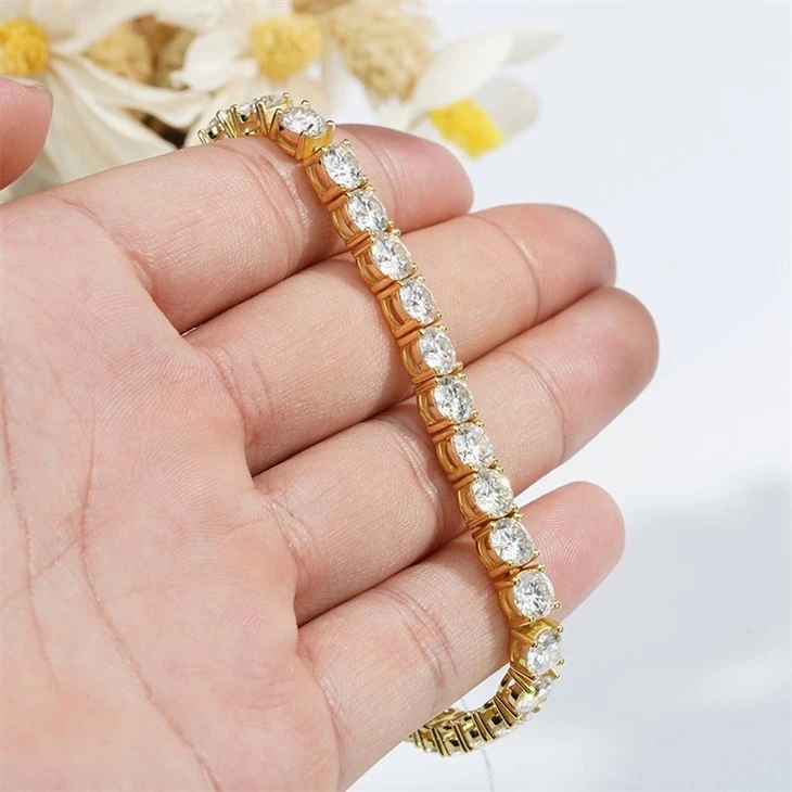 Tennis Necklace 925 Sterling Silver Moissanite